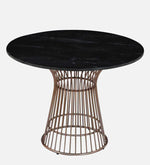 Metallic 4 Seater Dining Set In Rose Gold Base With Marble Top