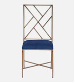 Metallic 4 Seater Dining Set In Rose Gold Base With Marble Top