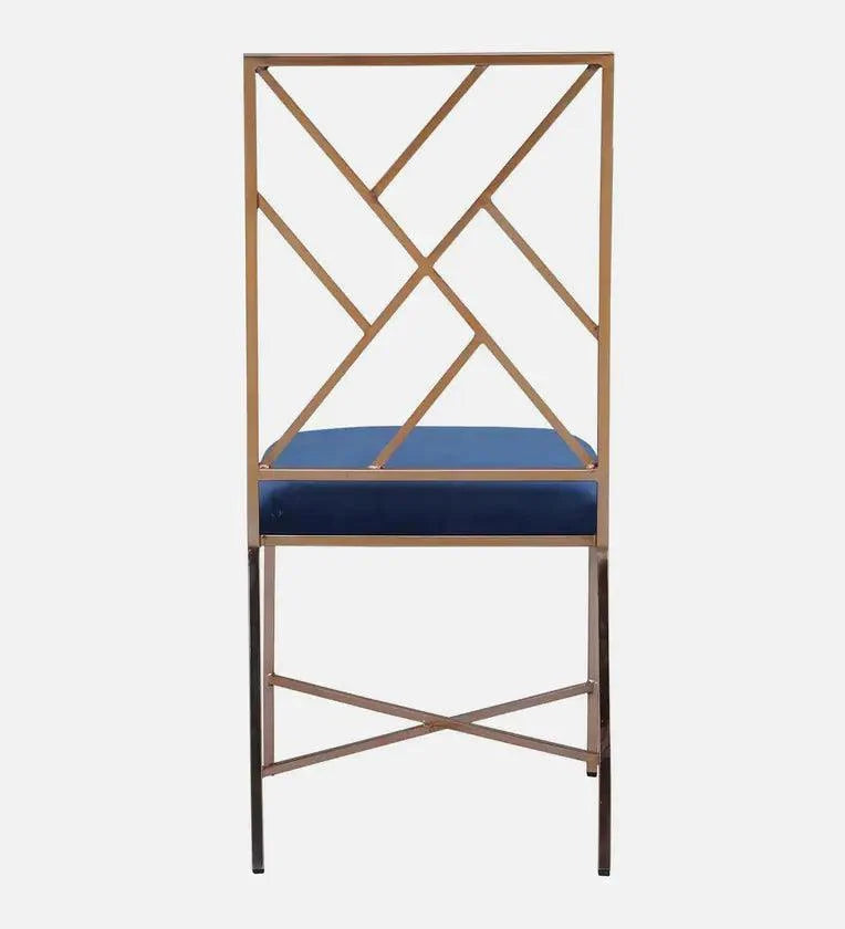 Metallic 4 Seater Dining Set In Rose Gold Base With Marble Top
