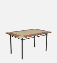 Metal 6 Seater Dining Set in Marble Finish