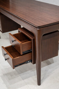 Modern Wooden Study Table with Storage Drawers | Home Office & Work Desk