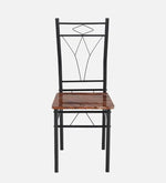 Metal 6 Seater Dining Set in Marble Finish