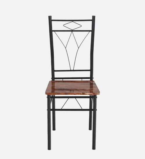 Metal 6 Seater Dining Set in Marble Finish