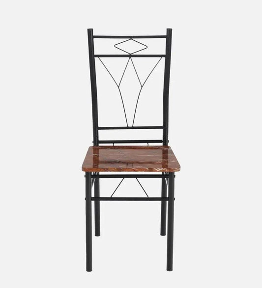 Metal 6 Seater Dining Set in Marble Finish