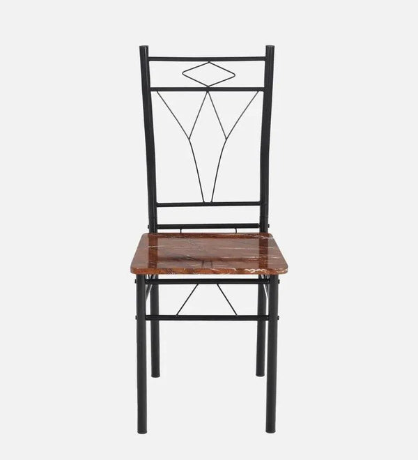 Metal 6 Seater Dining Set in Marble Finish