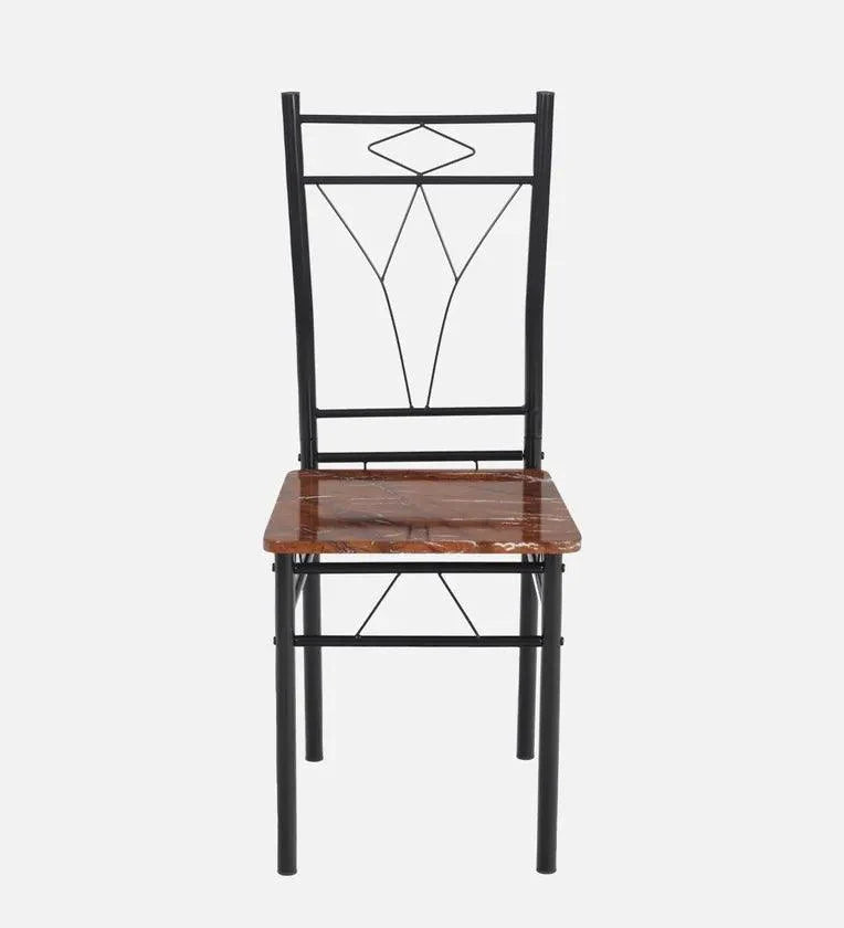 Metal 6 Seater Dining Set in Marble Finish