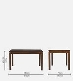 Solid Wood 4 Seater Dining Set in Brown Colour