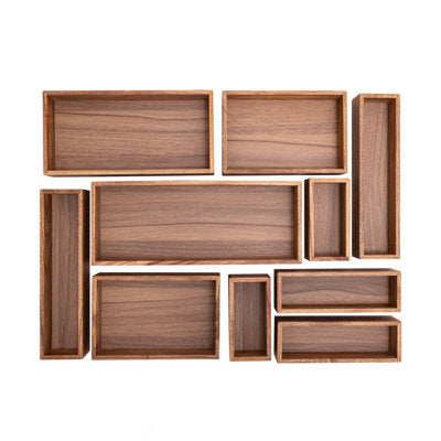 Acacia Wood Box Drawer Organizer 10-Piece Set