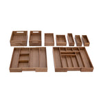 Acacia Wood Box Drawer Organizer 9-Piece Set