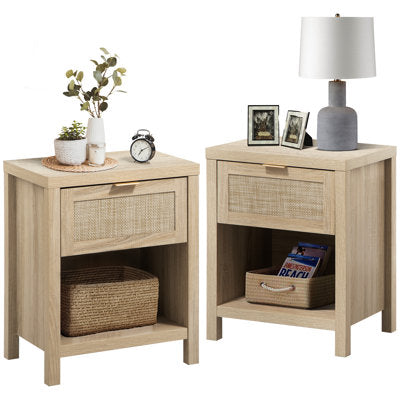 Alayha 19.7" W Nightstand Set of 2