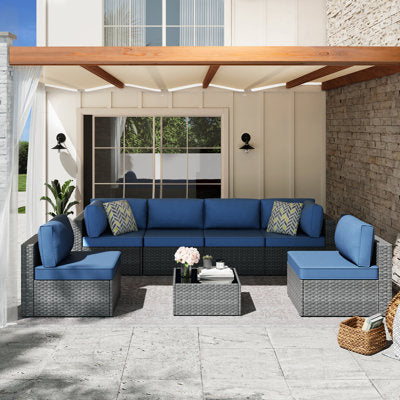 Alivia 6 - Person Outdoor Patio Set Seating Group with Cushions
