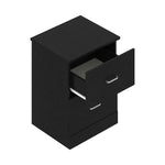 Contemporary 23.6" 2-Drawer Nightstand with Metal Handles