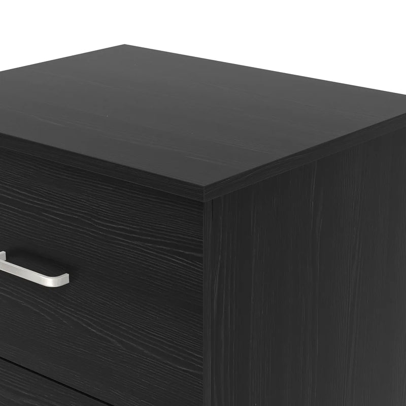 Contemporary 23.6" 2-Drawer Nightstand with Metal Handles