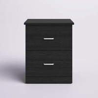Contemporary 23.6" 2-Drawer Nightstand with Metal Handles