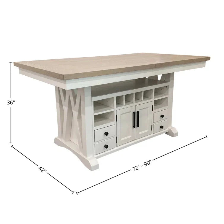 6 Seater Dining Set with Self-Storing Butterfly Leaf & Versatile Storage