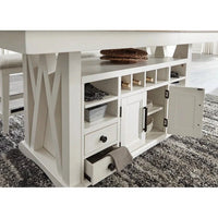6 Seater Dining Set with Self-Storing Butterfly Leaf & Versatile Storage