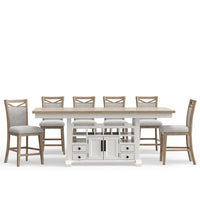 6 Seater Dining Set with Self-Storing Butterfly Leaf & Versatile Storage