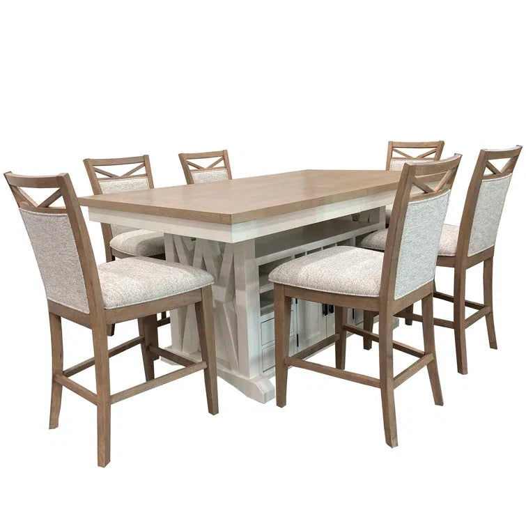 6 Seater Dining Set with Self-Storing Butterfly Leaf & Versatile Storage