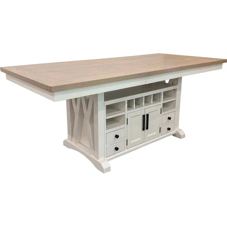 6 Seater Dining Set with Self-Storing Butterfly Leaf & Versatile Storage