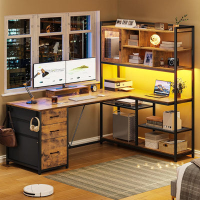 Luxury Arts Barbarino L-Shaped Computer Desk