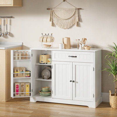 Bayview 33” Stand Kitchen Pantry with 3 Doors, 1 Drawer, Multiple Finish Options - 33 Stand