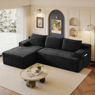 Luxury Arts 96" Modular L-Shape Sectional Sofa with Chaise