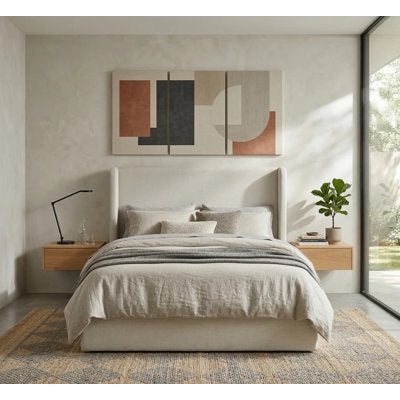 Carmen Upholstered Wingback Bed - Luxury Arts