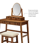 Classic 6-Drawer Vanity Set with Tilt Mirror & Upholstered Stool