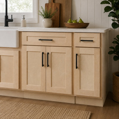 Brookings Kitchen Base Cabinet, 12", Unfinished Birch - Base Cabinet