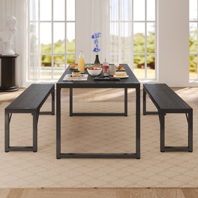 Ezzah Rectangular Dining Set with Benches - Luxury Arts dining set