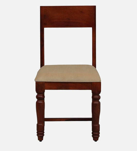 Sheesham Wood 6 Seater Dining Set In Scratch Resistant Honey Oak Finish With Brass Cladding