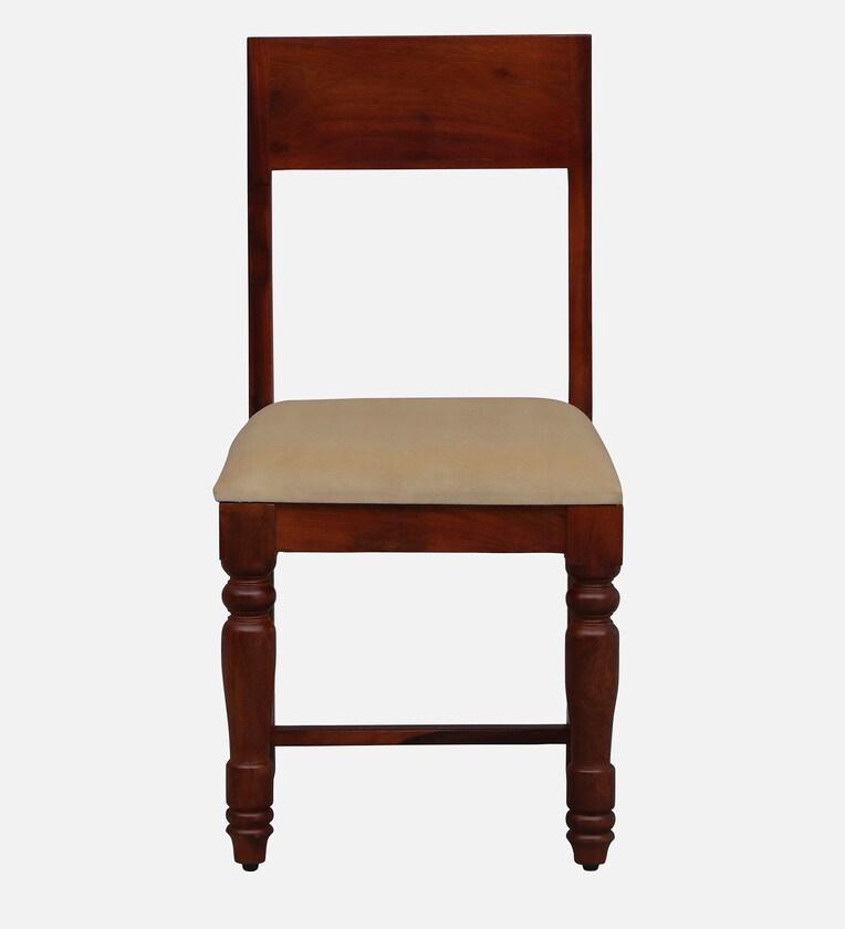 Sheesham Wood 6 Seater Dining Set In Scratch Resistant Honey Oak Finish With Brass Cladding