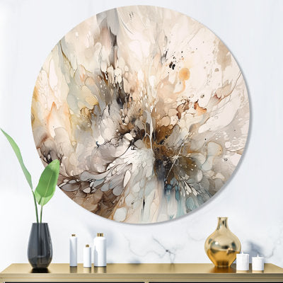 Geometric Metal Wall Art, White & Grey Circle Design