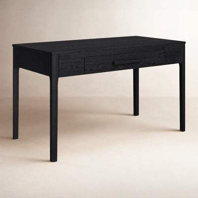 Luxury Arts Godina 48'' W Solid and Manufactured Wood Writing Desk in Black