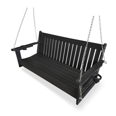 HDPE Porch Swing with 18/8 Stainless Steel Bolts, Ergonomic Design, Ultra Weather-Resistant