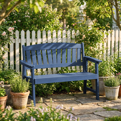 HIPS Garden Bench, Outdoor Benches Weatherproof, Fade and Rot Resistant Porch Bench for Patio, Garden, Porch, Backyard and Park