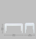 Solid Wood 6 Seater Dining Set in White Finish