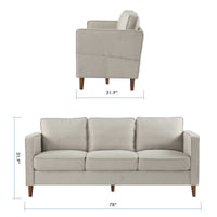 Hana 78" Square Arm Sofa