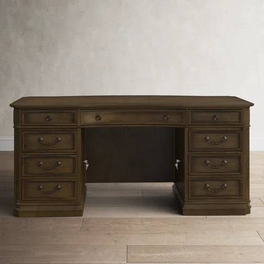Classic Executive Office Desk with Locking File Drawer