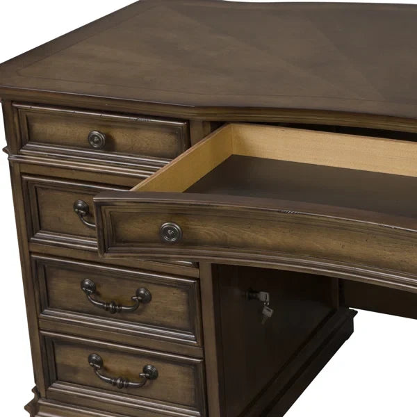 Classic Executive Office Desk with Locking File Drawer