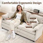 52" Chenille Upholstered Loveseat Sofa with 2 Pillows