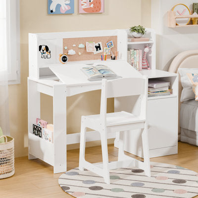 Luxury Arts Kids Study Desk With Chair And Tiltable Desktop