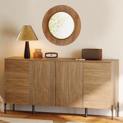 Laverda 61" Accent Cabinet With 4 Doors, Modern Credenza Storage Cabinet With Minimalist - Accent Cabinet