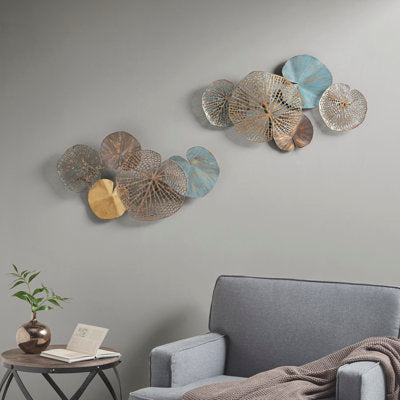 Lily Pad Multi-Colored Metal Wall Décor Set (2-Piece)