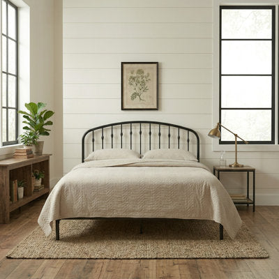Marianna Metal Platform Bed (Queen) in a bedroom setting