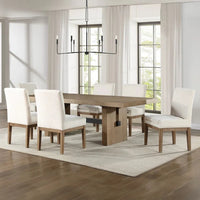 6 seater Dining Set with Parsons Chairs for Stylish Gatherings
