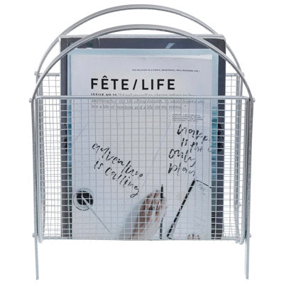 Metal Mesh Standing Magazine Rack - Magazine Rack