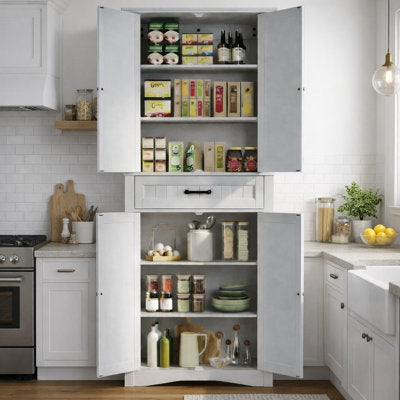 Orys 71'' Freestanding Pantry Cabinet with Drawer, Adjustable Shelves, Magnetic Doors - Adjustable Shelves