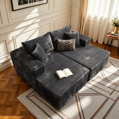 Luxury Arts Oversized 75.1'' Modular Sofa with Double Chaise Lounge