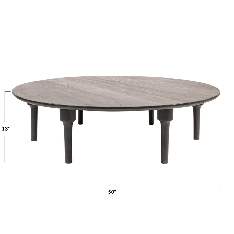 Oversized Round Mango Wood Coffee Table